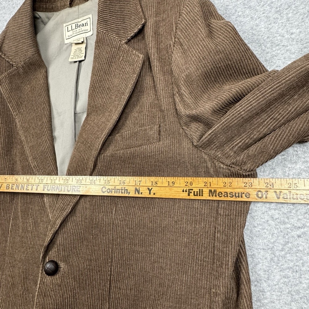 LL Bean Corduroy Blazer Mens 44R Elbow Patches Coat Cotton Wool 0 FKL7 Brown - Picture 5 of 10